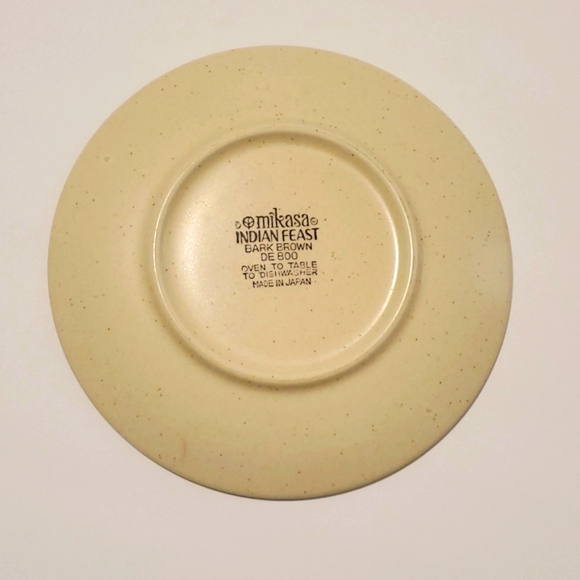 Vtg Mikasa 70's Indian Feast Bark Brown Mugs or Cups and Saucers - Picture 5 of 7